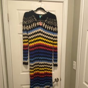 Farm long multicolored sweater dress